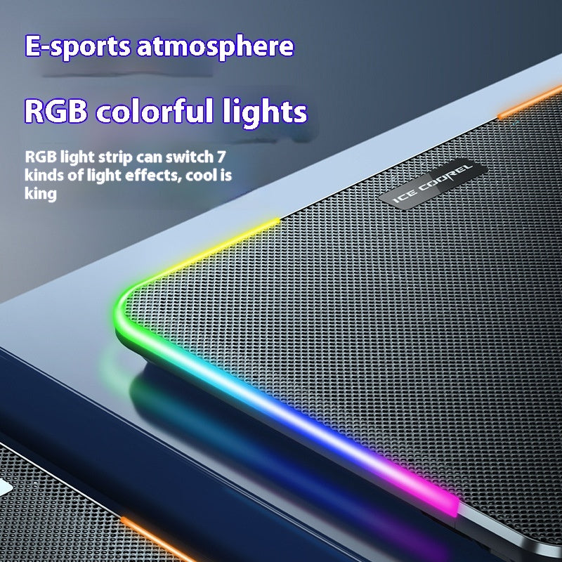 Support Refroidisseur PC Portable Core Ice – 6 Ventilateurs RGB & Support Téléphone