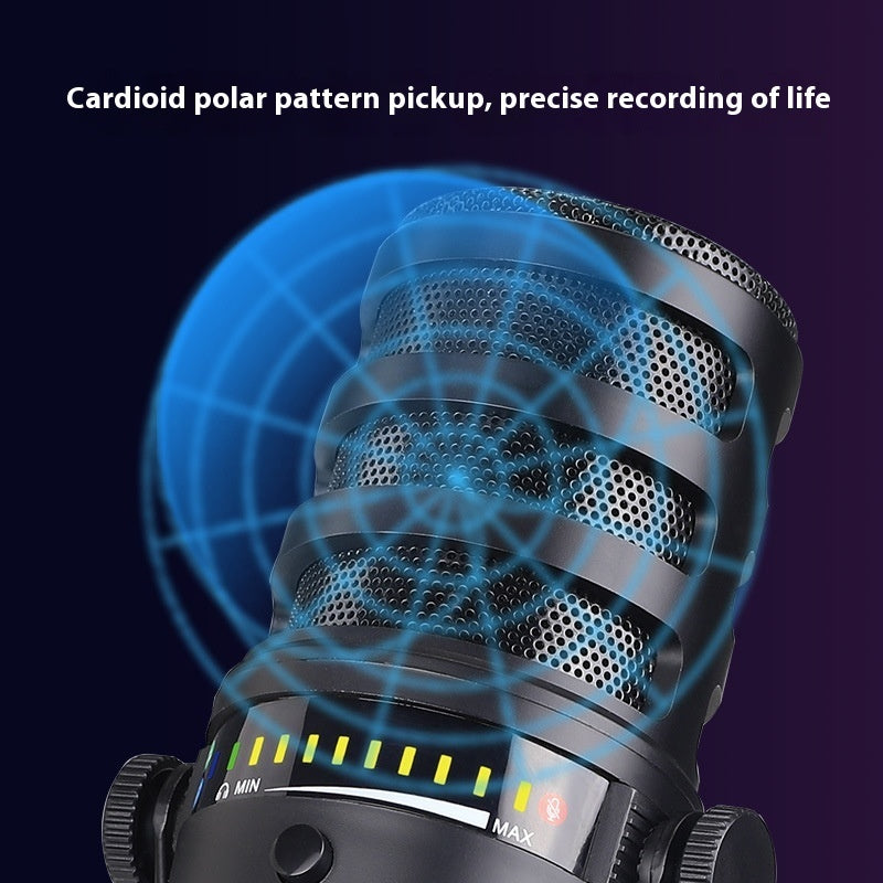 Microphone Gamer RGB USB – Streaming, Podcasts, Discord, Conférences (avec Filtre Anti-Pop)