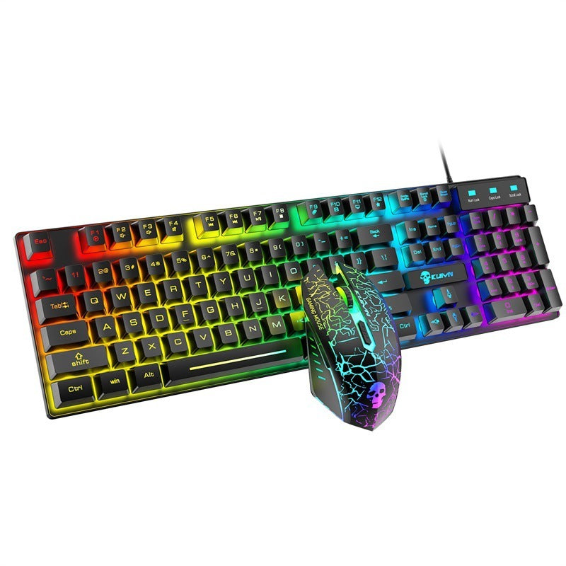 Pack Gamer Kuiying T6 – Clavier & Souris RGB Lumineux | Design Blanc Futuriste