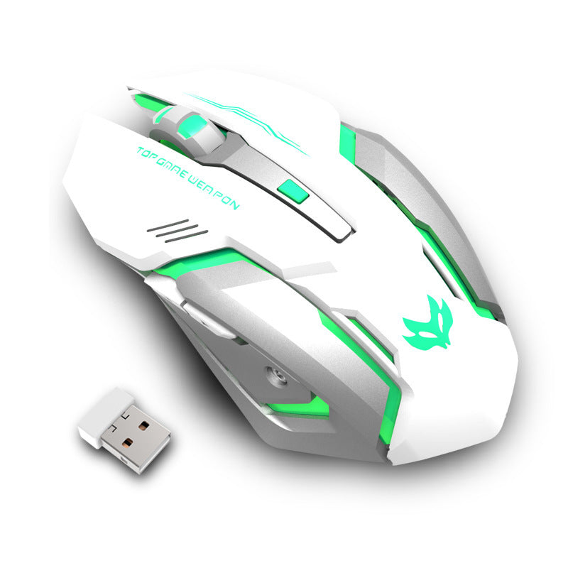 Souris Gaming Sans Fil RGB – Recharge USB + Clics Silencieux | Haute Précision & Design Futuriste