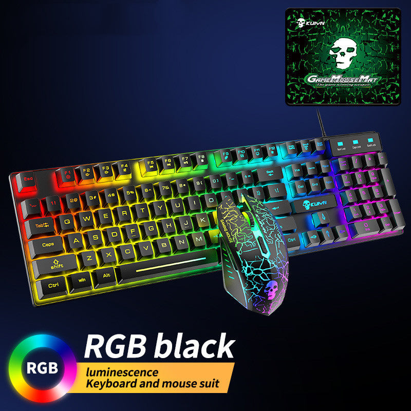 Pack Gamer Kuiying T6 – Clavier & Souris RGB Lumineux | Design Blanc Futuriste