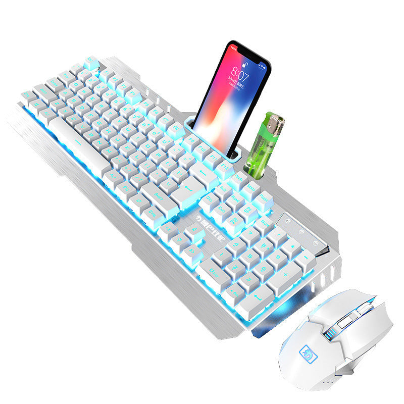 Clavier Gamer Sans Fil Rechargeable + Souris RGB â Xinmeng 670 avec Support TĂ©lĂ©phone