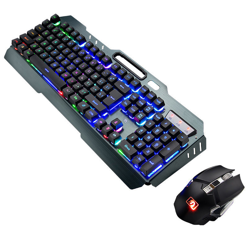 Clavier Gamer Sans Fil Rechargeable + Souris RGB â Xinmeng 670 avec Support TĂ©lĂ©phone