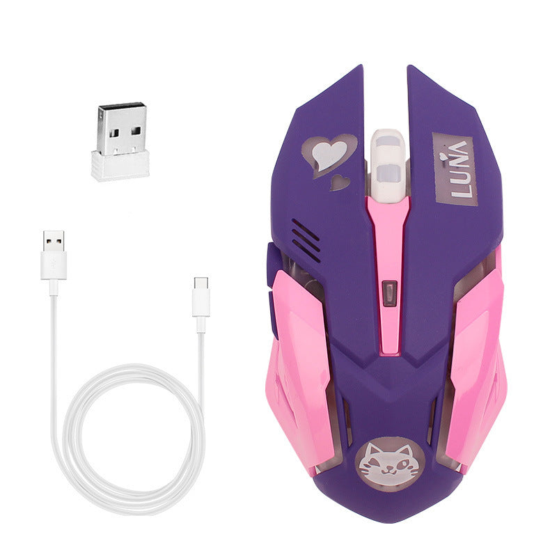 Souris Gamer Sans Fil LUNA – RGB, Silencieuse, Rechargeable, Ultra Précise