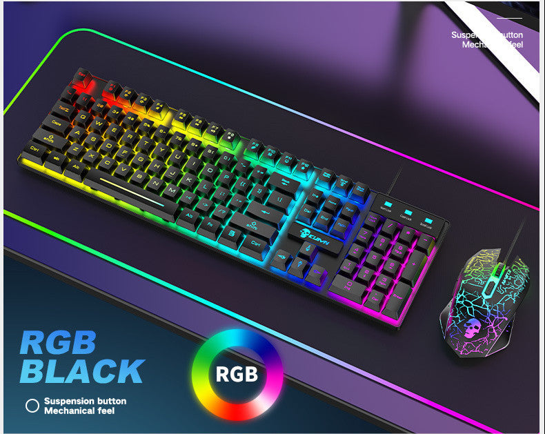 Pack Gamer Kuiying T6 – Clavier & Souris RGB Lumineux | Design Blanc Futuriste