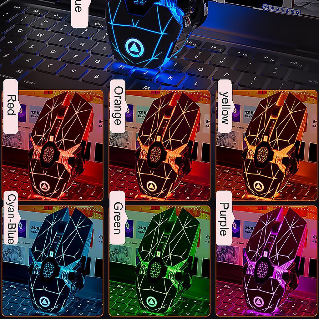Souris Gamer Sans Fil Silver Eagle A7 – Clics Silencieux + Recharge USB + Effets LED