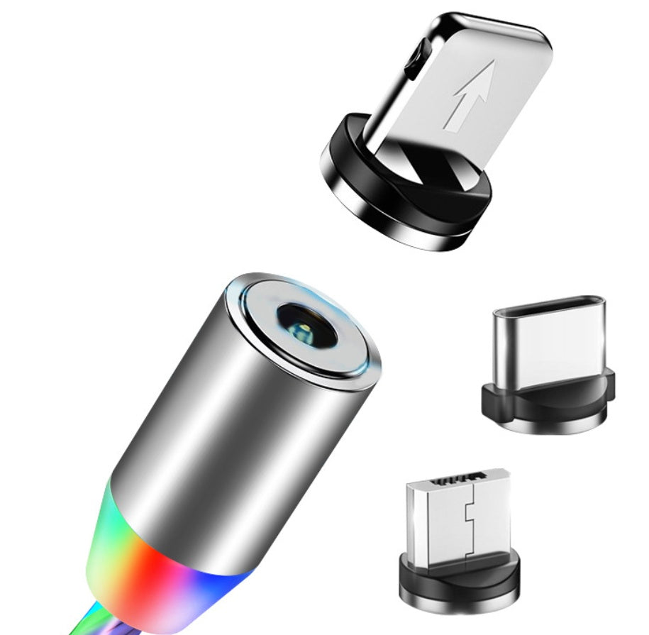 Câble Magnétique LED Fluide – Compatible iPhone, Android & Type-C