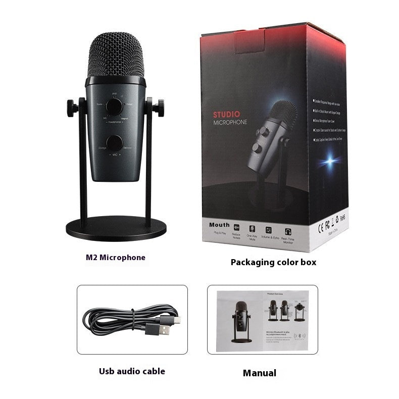 Microphone USB + Bluetooth Studio – Chant, Podcast, Enregistrement & Streaming