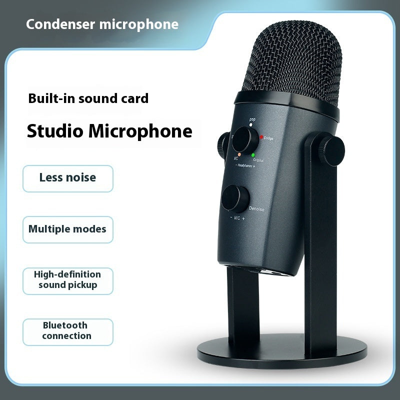 Microphone USB + Bluetooth Studio – Chant, Podcast, Enregistrement & Streaming