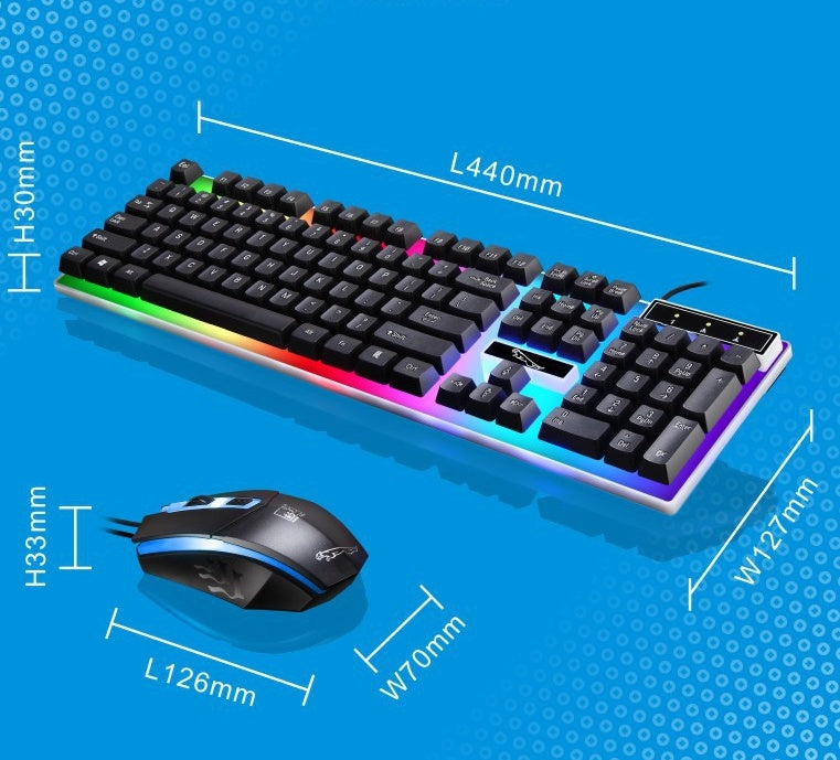 Combo Gamer G21 – Clavier & Souris Filaire RGB à Effet Mécanique