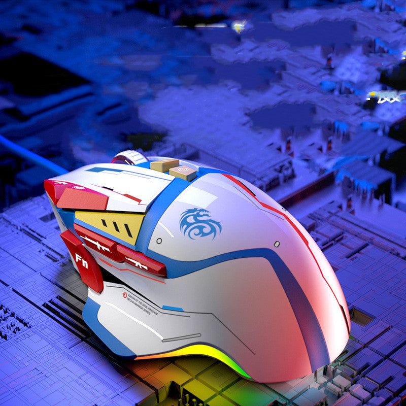 Souris Gaming Filaire Mecha RGB – Haute Précision, Prise Ergonomique, Design Futuriste