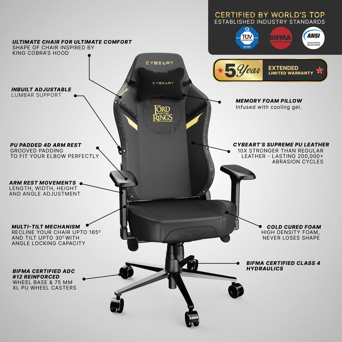Lord of the Rings (Black Edition) Gaming Chair