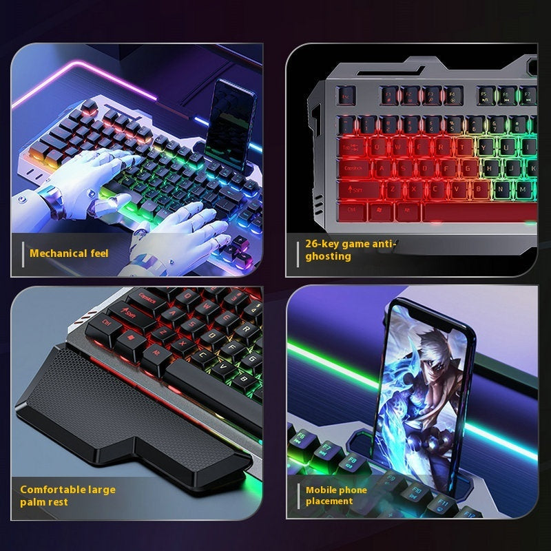 Clavier Gamer RGB – Molette Multimédia & Repose-poignet Intégré