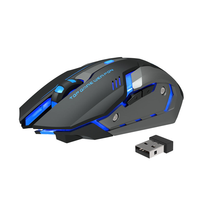 Souris Gaming Sans Fil RGB – Recharge USB + Clics Silencieux | Haute Précision & Design Futuriste