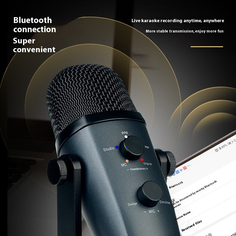 Microphone USB + Bluetooth Studio – Chant, Podcast, Enregistrement & Streaming
