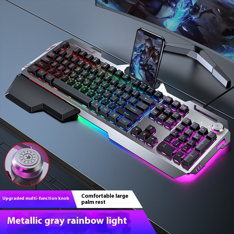 Clavier Gamer RGB – Molette Multimédia & Repose-poignet Intégré
