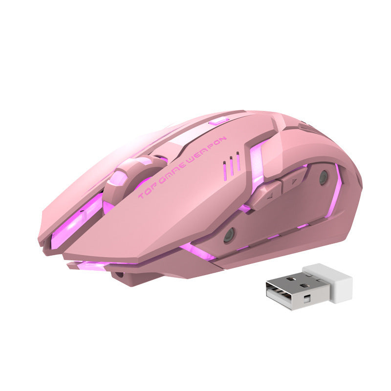Souris Gaming Sans Fil RGB – Recharge USB + Clics Silencieux | Haute Précision & Design Futuriste