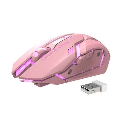 Souris Gaming Sans Fil RGB – Recharge USB + Clics Silencieux | Haute Précision & Design Futuriste