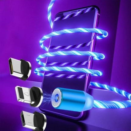 Câble Magnétique LED Fluide – Compatible iPhone, Android & Type-C