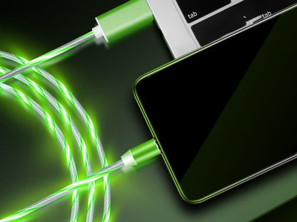 Câble Magnétique LED Fluide – Compatible iPhone, Android & Type-C