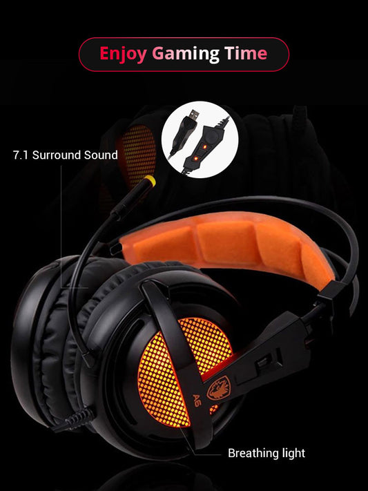 Casque Gaming USB 7.1 Surround – Son 3D Hi-Fi, Micro HD, Rétroéclairage LED