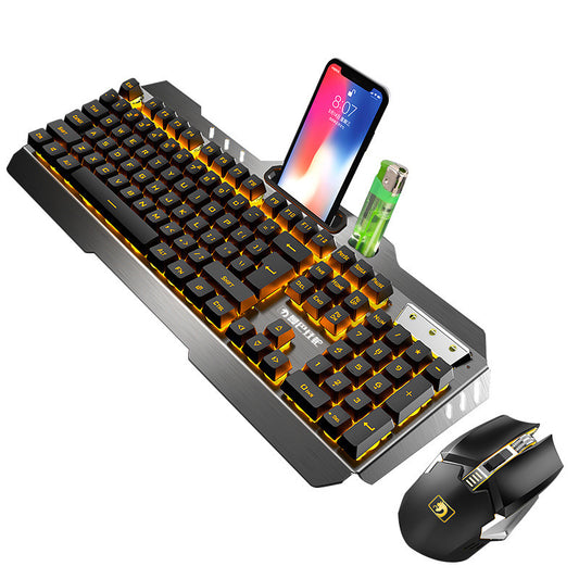 Clavier Gamer Sans Fil Rechargeable + Souris RGB – Xinmeng 670 avec Support Téléphone