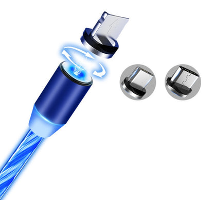 Câble Magnétique LED Fluide – Compatible iPhone, Android & Type-C