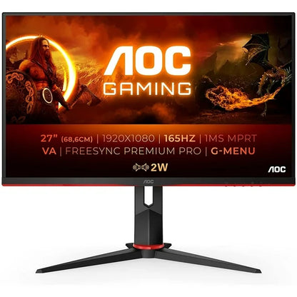 AOC 27" Frameless FHD 1080p IPS Gaming Monitor (27G2) 165Hz
