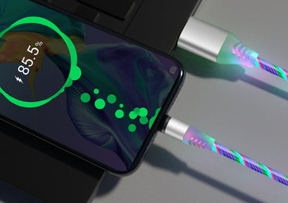 Câble Magnétique LED Fluide – Compatible iPhone, Android & Type-C