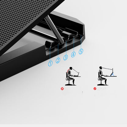 Support Refroidisseur A9 – 6 Ventilateurs LED Ultra-Silencieux pour Lapto