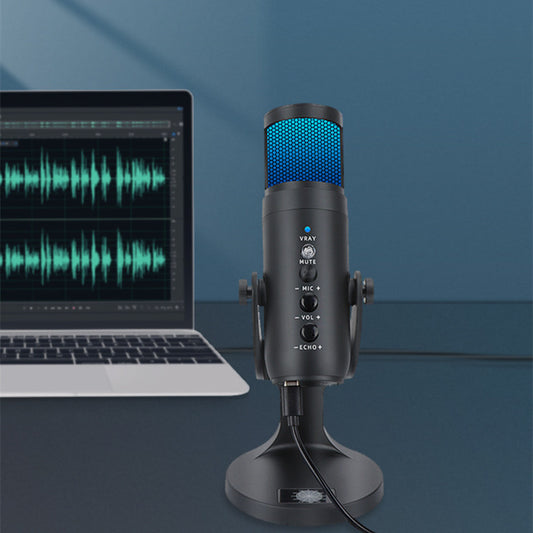 Microphone USB à Condensateur avec Lumière RGB – Streaming, Gaming & Podcasts