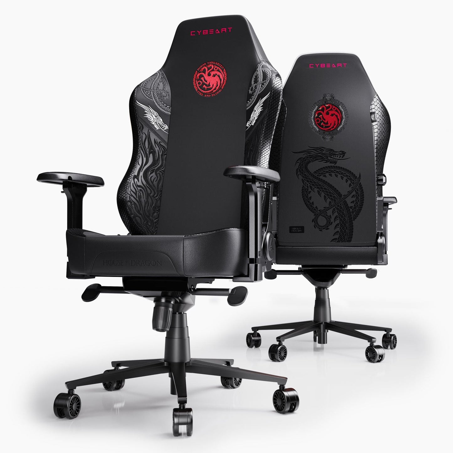 Gaming House Targaryen Chair – Premium Comfort, 4D Armrests, Dragon Design