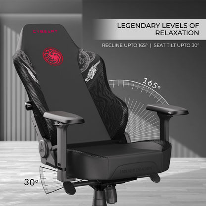 Gaming House Targaryen Chair – Premium Comfort, 4D Armrests, Dragon Design