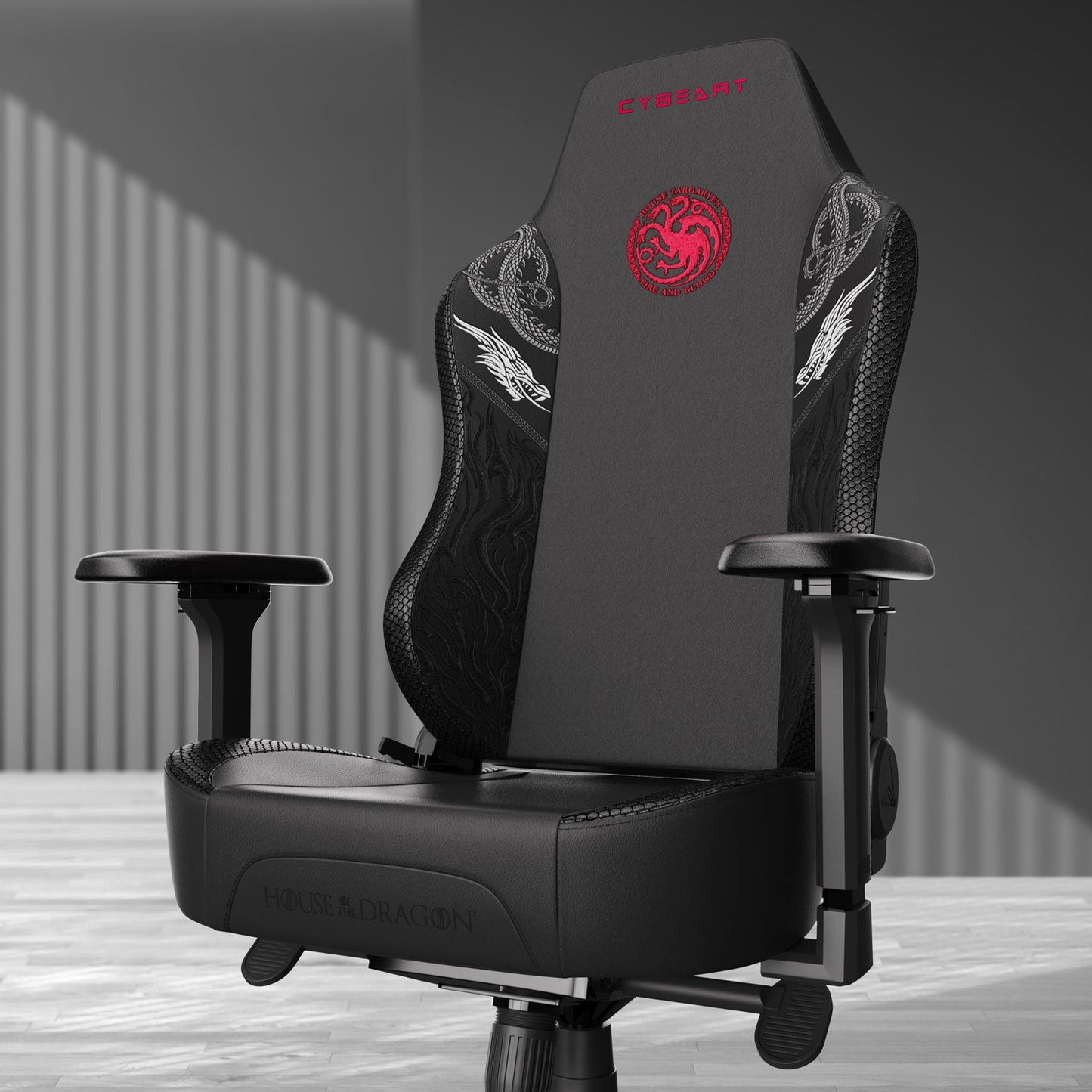 Gaming House Targaryen Chair – Premium Comfort, 4D Armrests, Dragon Design