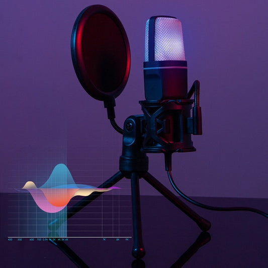 Microphone Gamer RGB USB – Streaming, Podcasts, Discord, Conférences (avec Filtre Anti-Pop