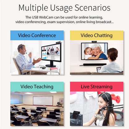 FHD 1080p USB Webcam – Auto-Focus with HD Microphone &amp; Rotating Clip (60°) | Streaming, Live &amp; Teleconferencing