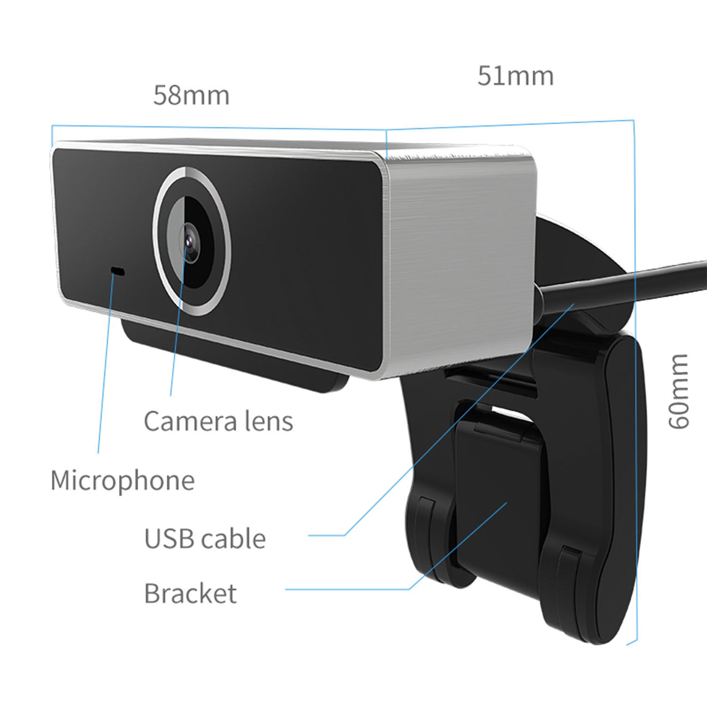 FHD 1080p USB Webcam – Auto-Focus with HD Microphone &amp; Rotating Clip (60°) | Streaming, Live &amp; Teleconferencing
