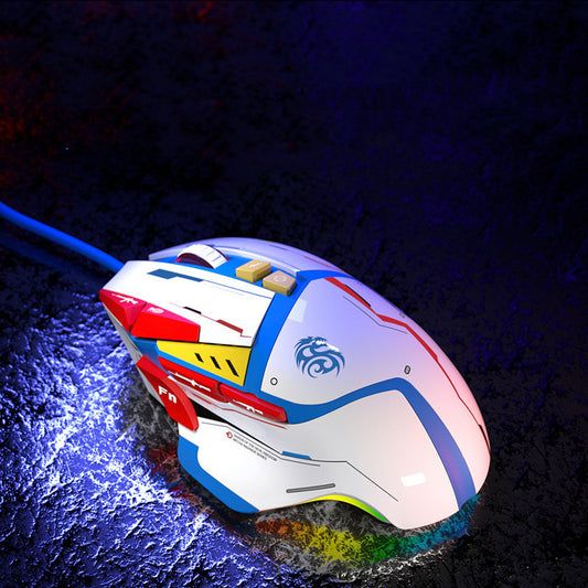 Souris Gaming Filaire Mecha RGB – Haute Précision, Prise Ergonomique, Design Futuriste