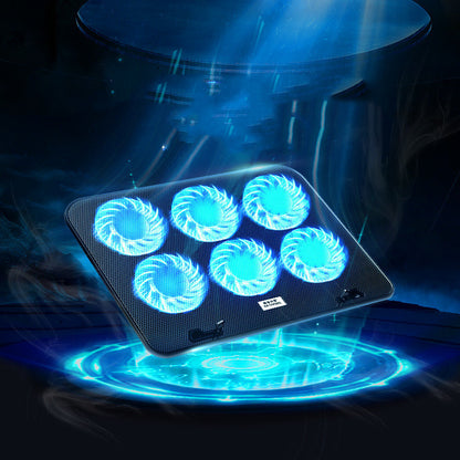 Support Refroidisseur A9 – 6 Ventilateurs LED Ultra-Silencieux pour Lapto