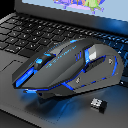 Souris Gaming Sans Fil RGB – Recharge USB + Clics Silencieux | Haute Précision & Design Futuriste